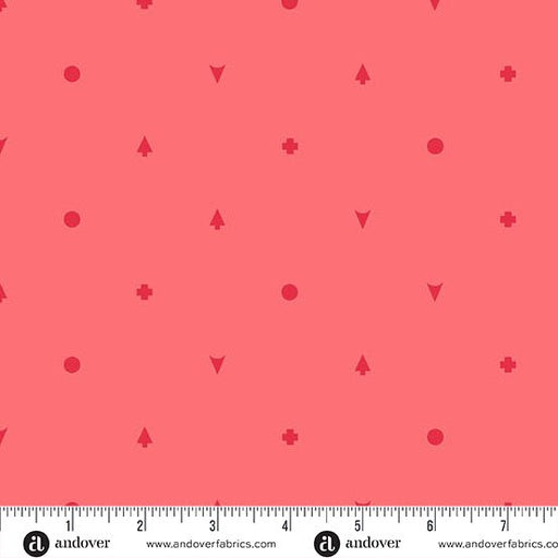 PRE - Order Camp Kitschy LaLa by Alison Glass - Symbolic A - 1718 - R Strawberry - Half Yard - October 2025 - Modern Fabric Shoppe