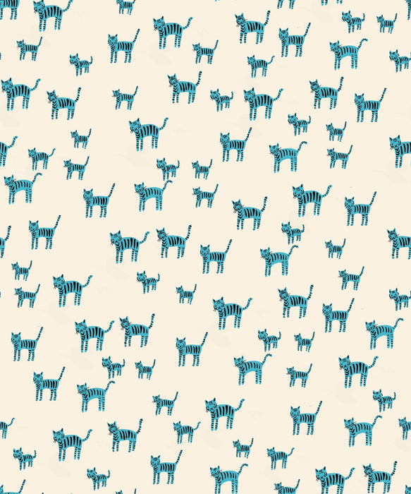 PRE - Order Catnap by Alexia Marcella Abegg - RS 4132 14 - Turquoise - Half Yard - October 2025 - Modern Fabric Shoppe
