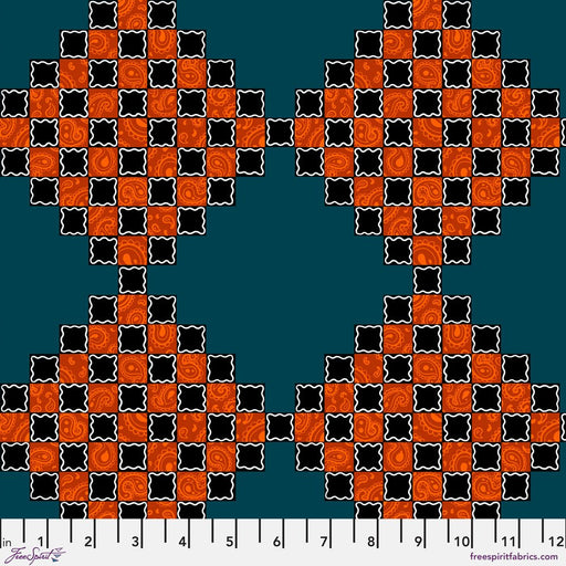 PRE - Order Chain Mail by Rachel Hauer - Postage Stamp PWRH149.TEAL - Half Yard May 2026 - Modern Fabric Shoppe