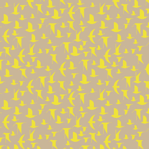 PRE - Order Coastal by Charley Harper - Maritime Birds Lemoncello CH - 438 - Half Yard - July 2025 - Modern Fabric Shoppe