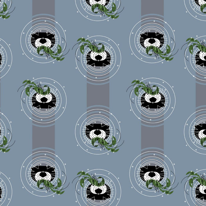 PRE - Order Coastal by Charley Harper - Otter vs. Crawfish CH - 442 - Half Yard - July 2025 - Modern Fabric Shoppe