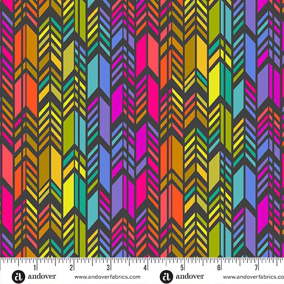 PRE - Order Color Wheel by Alison Glass - Spectrum Feathers A - 1445 - K Night - Half Yard - April 2025 - Modern Fabric Shoppe