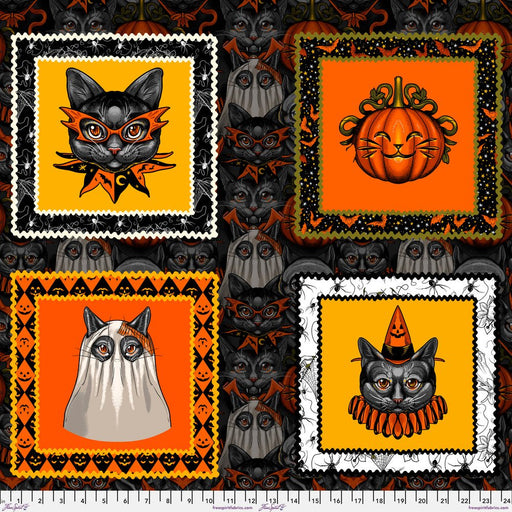 PRE - Order Costumes & Cobwebs by Rachel Hauer - Cat's Costume Panel PWRH122.PANEL - May 2025 - Modern Fabric Shoppe