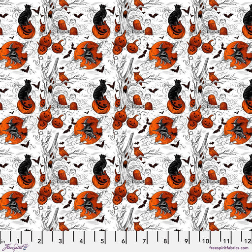 PRE - Order Costumes & Cobwebs by Rachel Hauer - SM Haunted Toile PWRH126.WHITE - May 2025 - Modern Fabric Shoppe
