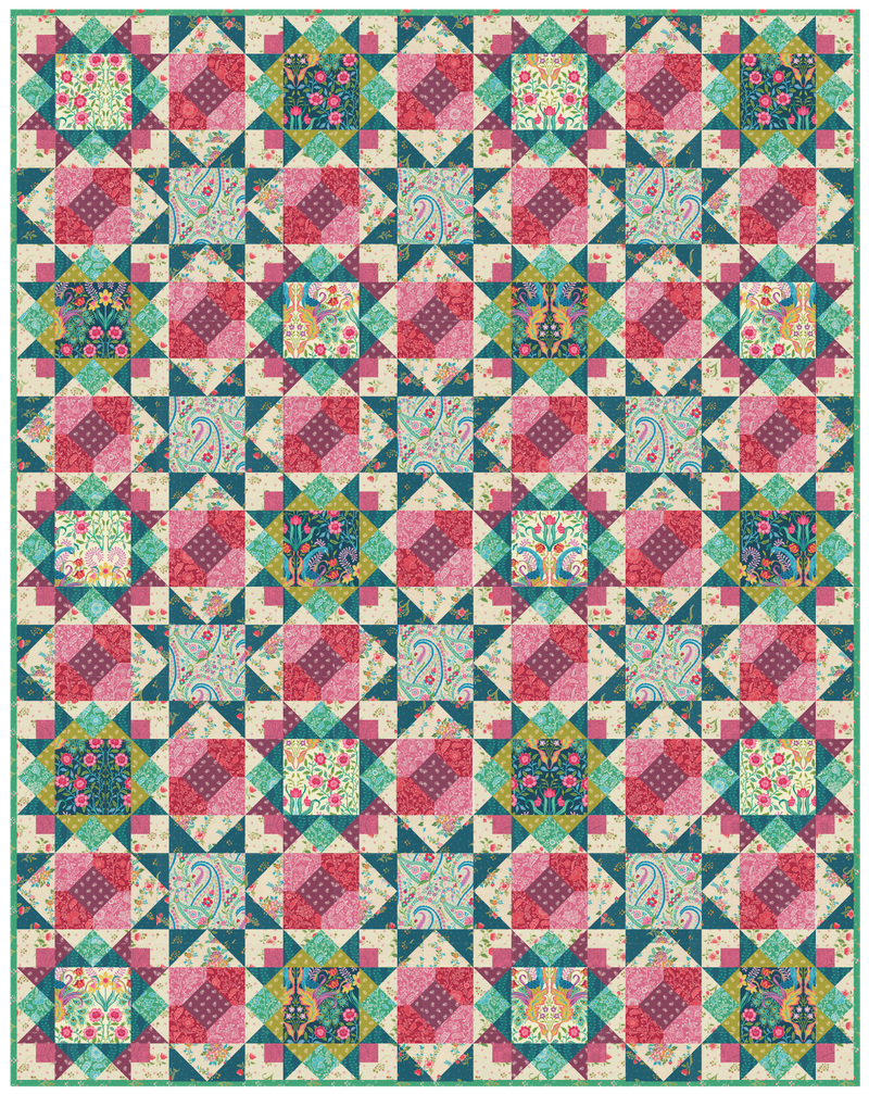 PRE-Order Crystal Manning- Plume Quilt Kit featuring Tilbury Garden- March 2027 - Modern Fabric Shoppe
