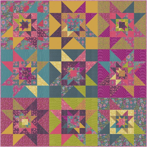 PRE - Order Crystal Manning - Star Stacked Quilt Kit featuring Parlor - September 2025 - Modern Fabric Shoppe