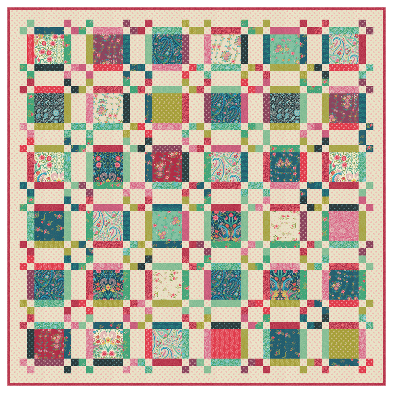 PRE-Order Crystal Manning- Tea TIme Quilt Kit featuring Tilbury Garden- March 2027 - Modern Fabric Shoppe