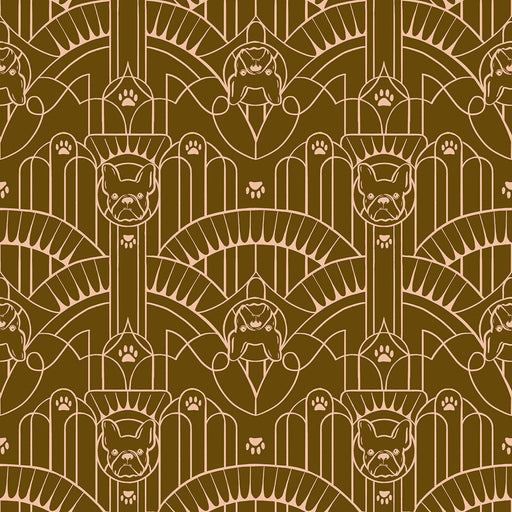 PRE-ORDER Dog Park by Sarah Watts- Deco Pup RS 2097 16-Cocoa- Half Yard- May 2024 - Modern Fabric Shoppe