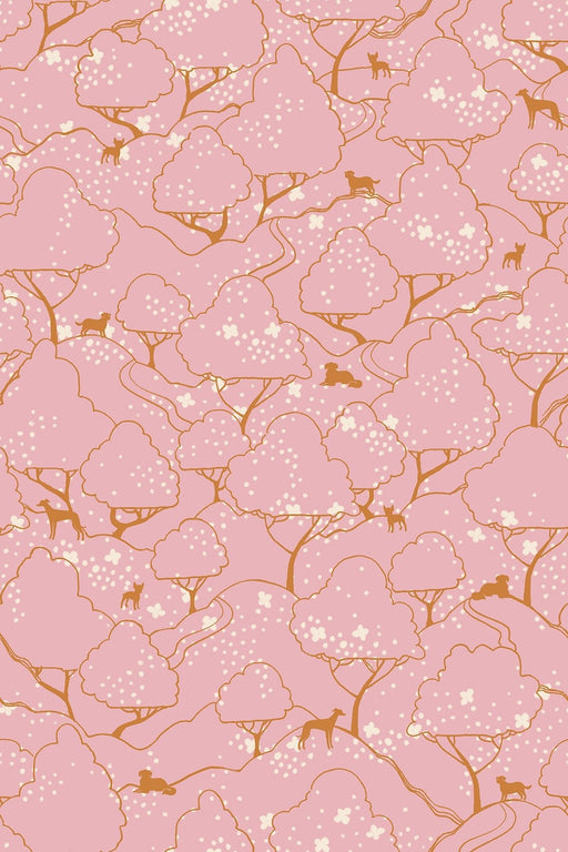 PRE-ORDER Dog Park by Sarah Watts- Dog Park RS 2098 13-Dahlia- Half Yard- May 2024 - Modern Fabric Shoppe