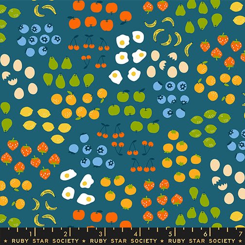 PRE - ORDER Egg and Friends by Kimberly Kight - Teal RS3093 15 - Half Yard - December 2025 - Modern Fabric Shoppe
