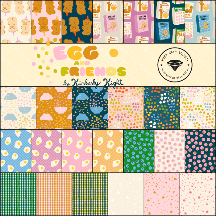PRE - Order - Egg & Friends by Kim Kight - Fat Quarter Bundle - December 2025 - Modern Fabric Shoppe