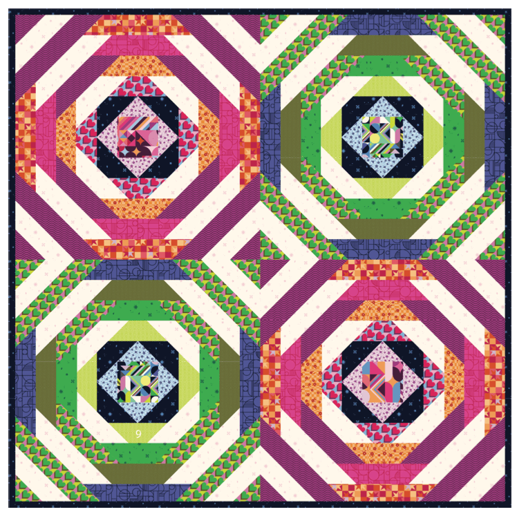 PRE-Order Electric Pineapple Quilt Kit featuring Glam by Libs Elliott- June 2027 - Modern Fabric Shoppe