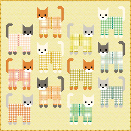 PRE - ORDER Elizabeth Hartman - Cats in Pajamas Quilt Kit featuring Popcorn - November 2026 - Modern Fabric Shoppe