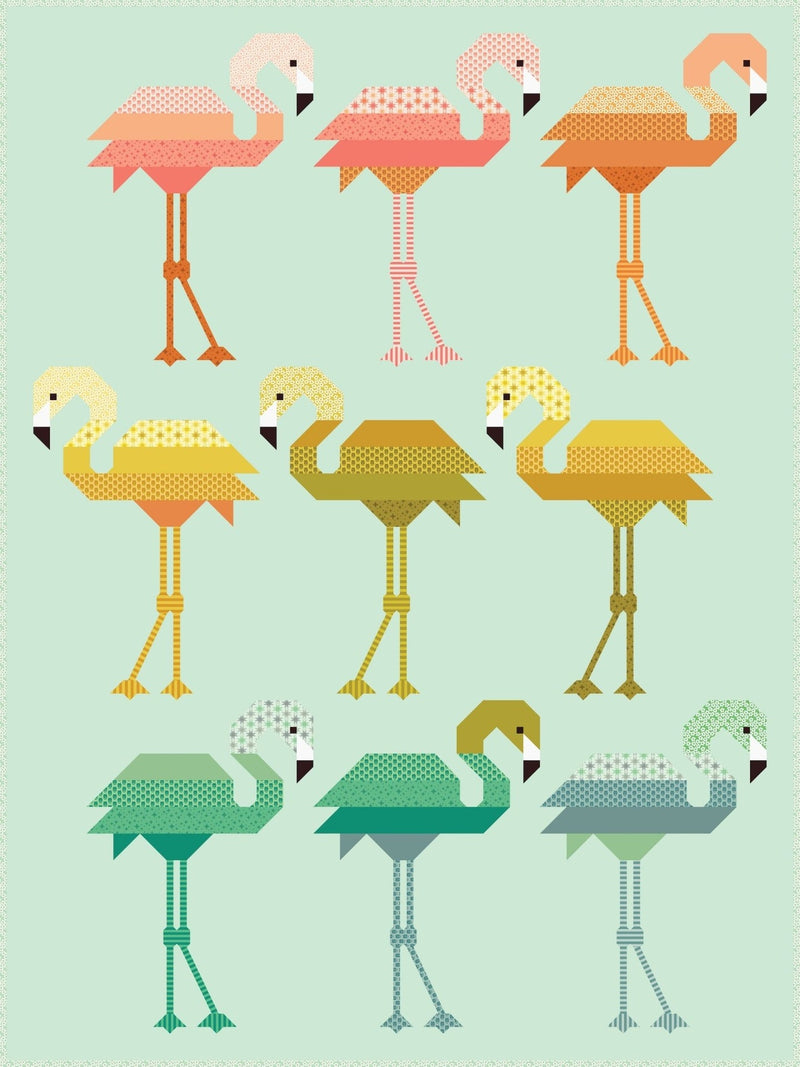 PRE - ORDER Elizabeth Hartman - Florence Flamingo 2026 Edition Quilt Kit - Light featuring Popcorn - November 2026 - Modern Fabric Shoppe