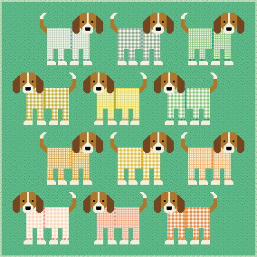 PRE - ORDER Elizabeth Hartman - Pups in Pajamas Quilt Kit featuring Popcorn - November 2026 - Modern Fabric Shoppe