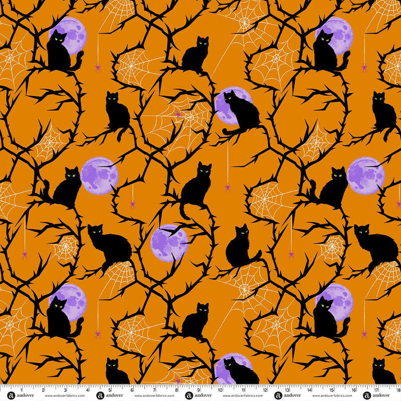 PRE-Order Enchanter by Libs Elliott- Nigella A-10780-O Flame- Half Yard- April 2027 - Modern Fabric Shoppe