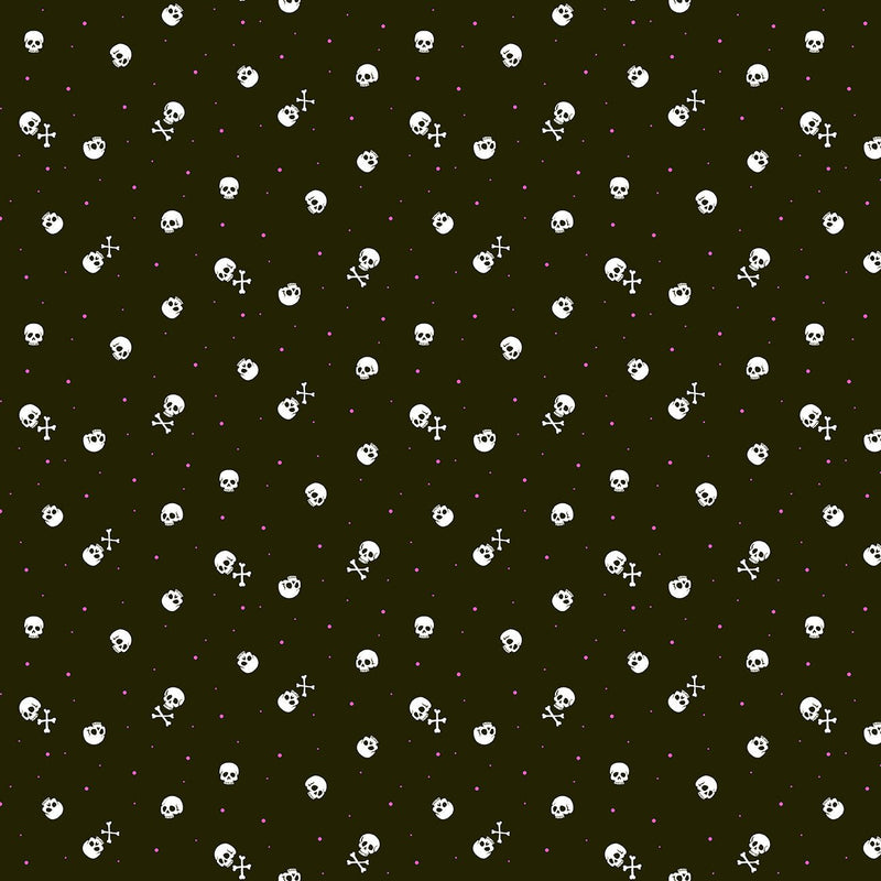 PRE-Order Enchanter by Libs Elliott- Skulls A-10781-K Raven- Half Yard- April 2027 - Modern Fabric Shoppe
