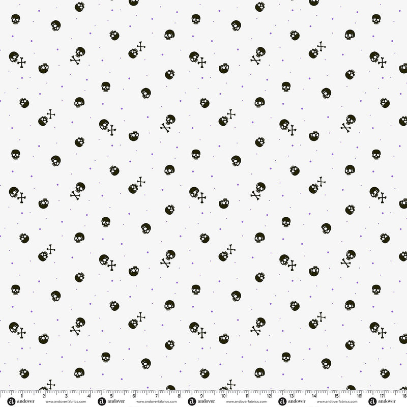 PRE-Order Enchanter by Libs Elliott- Skulls A-10781-L Ghost- Half Yard- April 2027 - Modern Fabric Shoppe