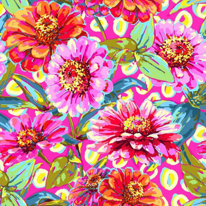 PRE - Order Festival by Odile Bailloeul - Zinnias PWOB120.PINK - Half Yard - November 2025 - Modern Fabric Shoppe