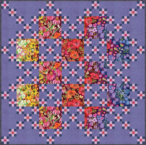 PRE - Order Fiona's Daisy Chain Quilt Kit - Periwinkle Version featuring Superbloom by Robin Pickens - April 2025 - Modern Fabric Shoppe