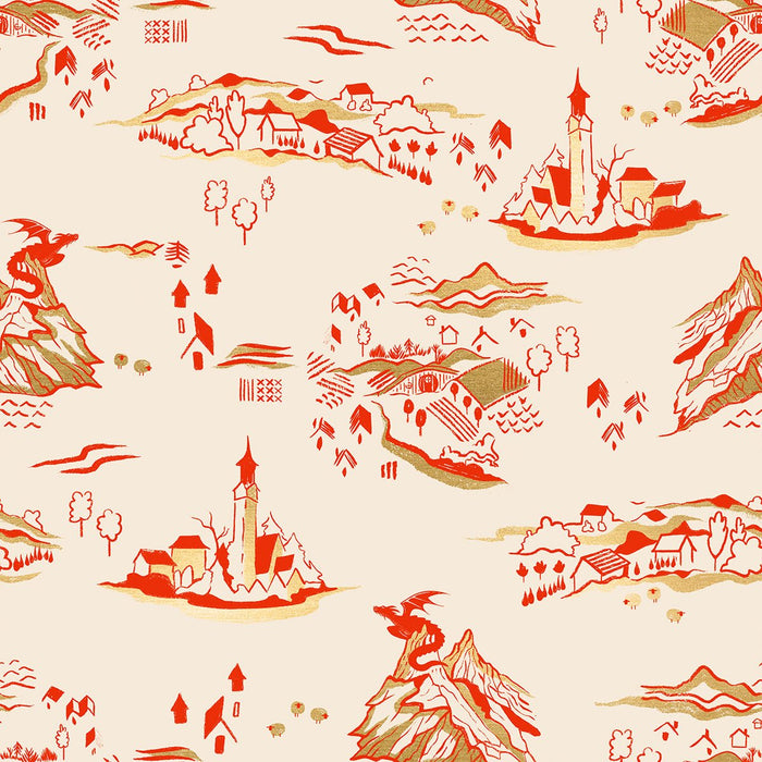 PRE - ORDER Fireglow by Sarah Watts - Mountain Town RS 2133 11M - Poinsettia - Half Yard - April 2026 - Modern Fabric Shoppe