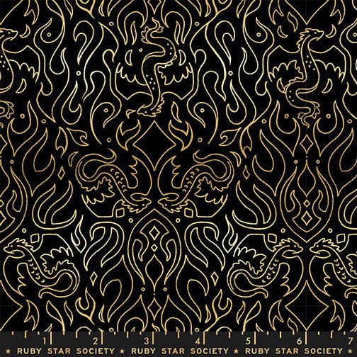 PRE - ORDER Fireglow by Sarah Watts - Scribe RS 2137 15M - Black - Half Yard - April 2026 - Modern Fabric Shoppe