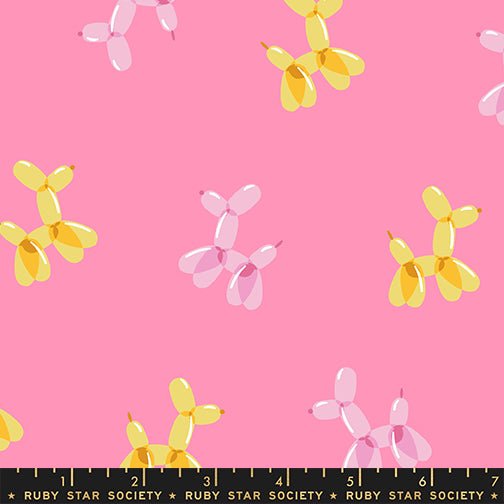 PRE - Order Float by Rashida Coleman Hale - Doggy RS 1147 13 Lucky Pink - Half Yard - January 2027 - Modern Fabric Shoppe