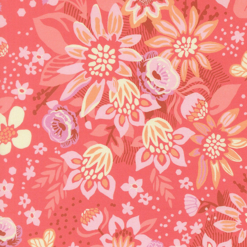 PRE - Order Floriori by Kate Spain - Floret 27350 12 Flamingo - Half Yard - January 2027 - Modern Fabric Shoppe
