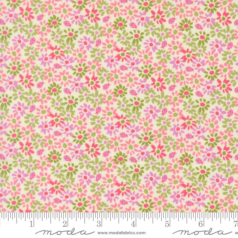 PRE - Order Floriori by Kate Spain - Ladybug 27353 11 Flamingo - Half Yard - January 2027 - Modern Fabric Shoppe