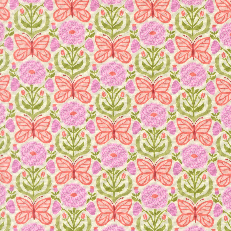 PRE - Order Floriori by Kate Spain - Mariposa 27352 11 Rose - Half Yard - January 2027 - Modern Fabric Shoppe