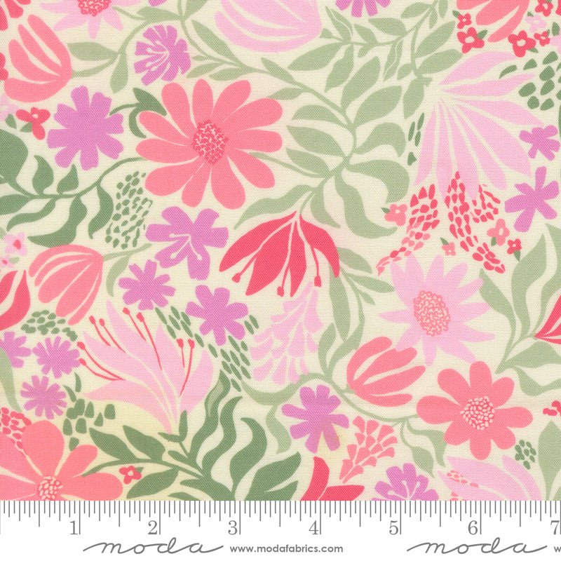 PRE - Order Floriori by Kate Spain - Meadow 27351 12 Flamingo - Half Yard - January 2027 - Modern Fabric Shoppe