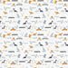 PRE - Order Fossil Folks by Julian Phillips - Dino Town 91008 - 10 White - Half Yard - June 2025 - Modern Fabric Shoppe