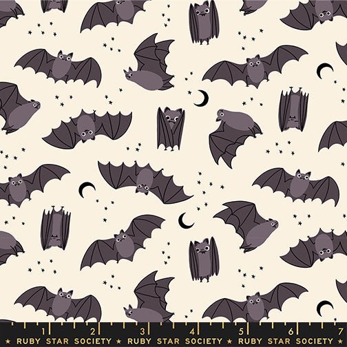 PRE - ORDER Freaky Familiar - Collaboration by Ruby Star Society - Fat Bats RS 5194 11 - Natural - Half Yard - June 2026 - Modern Fabric Shoppe