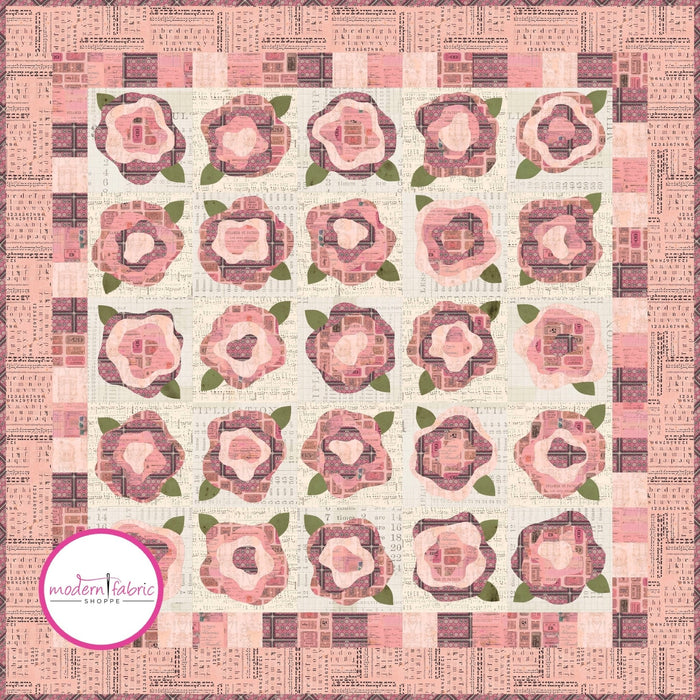 PRE-ORDER French Rose- Pink Quilt Kit featuring Electric Elements- Pink by Tim Holtz- October 2024 - Modern Fabric Shoppe