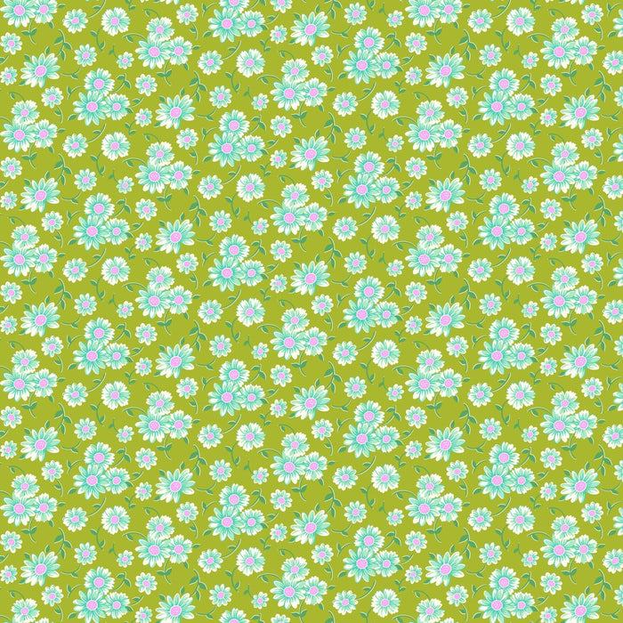 PRE - Order Full Bloom by Heather Bailey - Daisy 91087 - 71 Chartreuse - Half Yard - May 2025 - Modern Fabric Shoppe