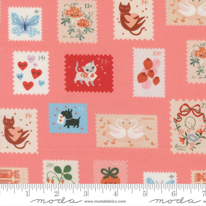 PRE - ORDER Funny Valentine by Lizzy House - Coral 37143 14 - Half Yard - November 2025 - Modern Fabric Shoppe