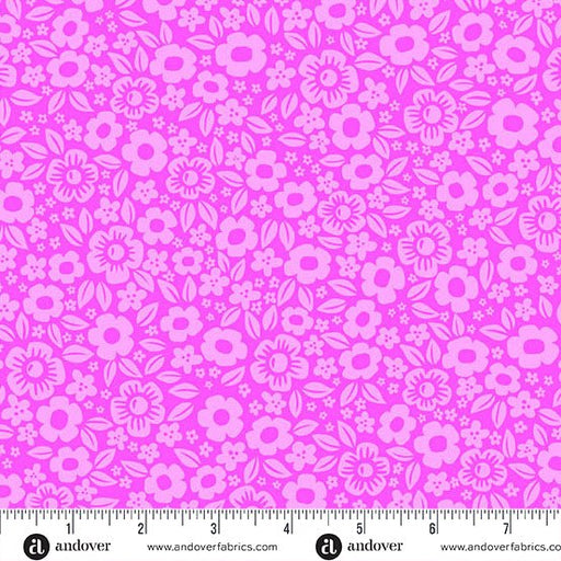 PRE - Order Ghostly Garden by KP Creates - Floral Fright A - 10197 - E Pink - Half Yard - March 2026 - Modern Fabric Shoppe