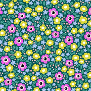PRE - Order Ghostly Garden by KP Creates - Floral Fright A - 10197 - T Teal - Half Yard - March 2026 - Modern Fabric Shoppe