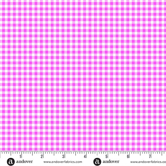PRE - Order Ghostly Garden by KP Creates - Gingham A - 10199 - E Pink - Half Yard - March 2026 - Modern Fabric Shoppe