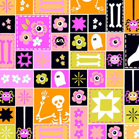 PRE - Order Ghostly Garden by KP Creates - Sew Spooky A - 10195 - E Pink - Half Yard - March 2026 - Modern Fabric Shoppe