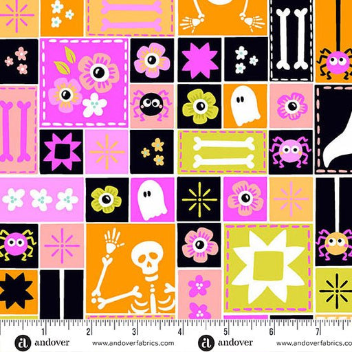 PRE - Order Ghostly Garden by KP Creates - Sew Spooky A - 10195 - E Pink - Half Yard - March 2026 - Modern Fabric Shoppe