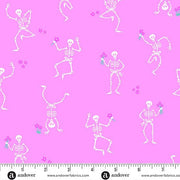 PRE - Order Ghostly Garden by KP Creates - Skelton Jig A - 10196 - E Pink - Half Yard - March 2026 - Modern Fabric Shoppe