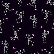 PRE - Order Ghostly Garden by KP Creates - Skelton Jig A - 10196 - K Black - Half Yard - March 2026 - Modern Fabric Shoppe