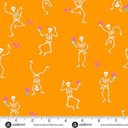 PRE - Order Ghostly Garden by KP Creates - Skelton Jig A - 10196 - O Orange - Half Yard - March 2026 - Modern Fabric Shoppe