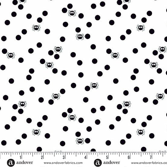 PRE - Order Ghostly Garden by KP Creates - Spin and Spot A - 10200 - L White - Half Yard - March 2026 - Modern Fabric Shoppe