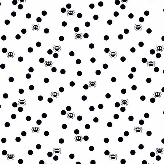PRE - Order Ghostly Garden by KP Creates - Spin and Spot A - 10200 - L White - Half Yard - March 2026 - Modern Fabric Shoppe