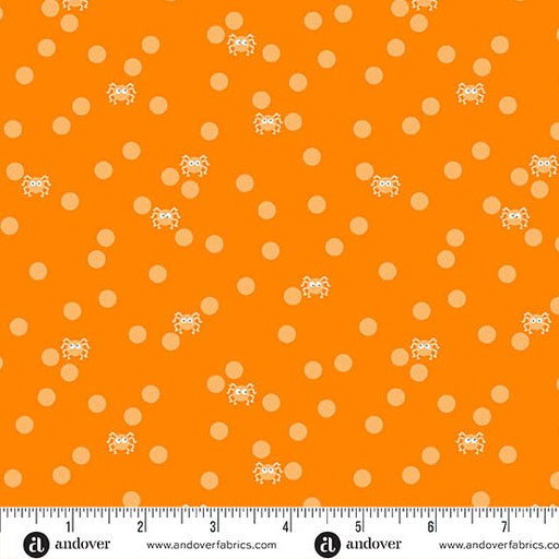 PRE - Order Ghostly Garden by KP Creates - Spin and Spot A - 10200 - O Orange - Half Yard - March 2026 - Modern Fabric Shoppe