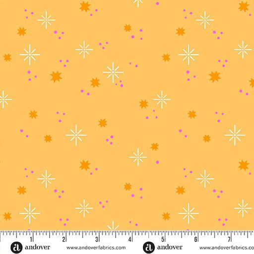 PRE - Order Ghostly Garden by KP Creates - Stardust A - 10201 - O Orange - Half Yard - March 2026 - Modern Fabric Shoppe