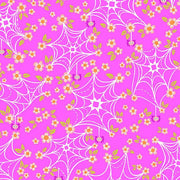 PRE - Order Ghostly Garden by KP Creates - Web and Bloom A - 10198 - E Pink - Half Yard - March 2026 - Modern Fabric Shoppe