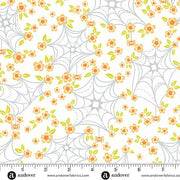 PRE - Order Ghostly Garden by KP Creates - Web and Bloom A - 10198 - L White - Half Yard - March 2026 - Modern Fabric Shoppe
